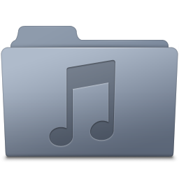 Music Folder Graphite Icon 256x256 png